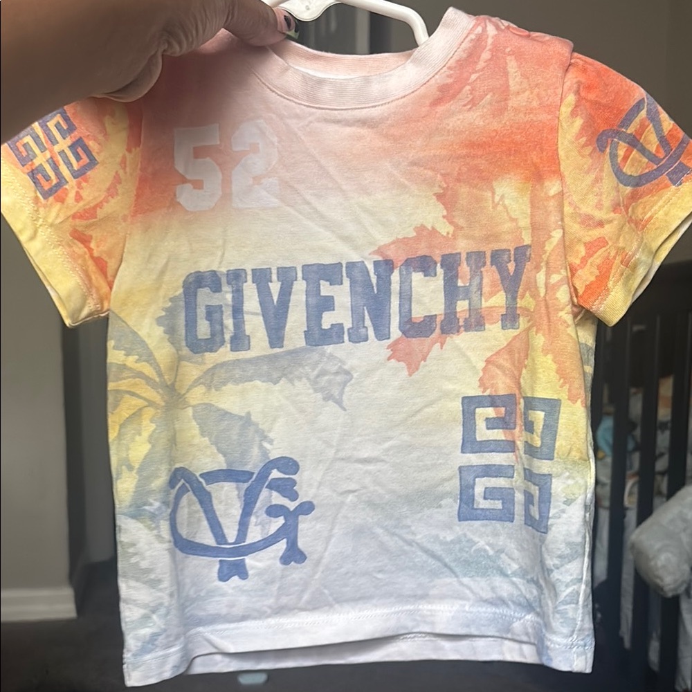 Givenchy Orange and Yellow Short Sleeve Tee